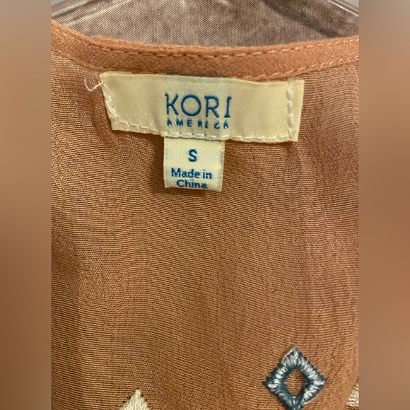 Kori America~southwest style embroidered & crocheted vest with fringe~size S~EUC - Picture 4 of 5